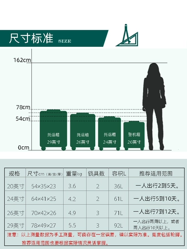 Тележка, универсальный чемодан подходит для мужчин и женщин, 24 дюймов