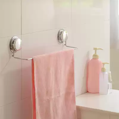 Jiabao towel bar Bathroom stainless steel bath towel rack Suction cup-type powder room towel rack Bath towel rod bold single rod