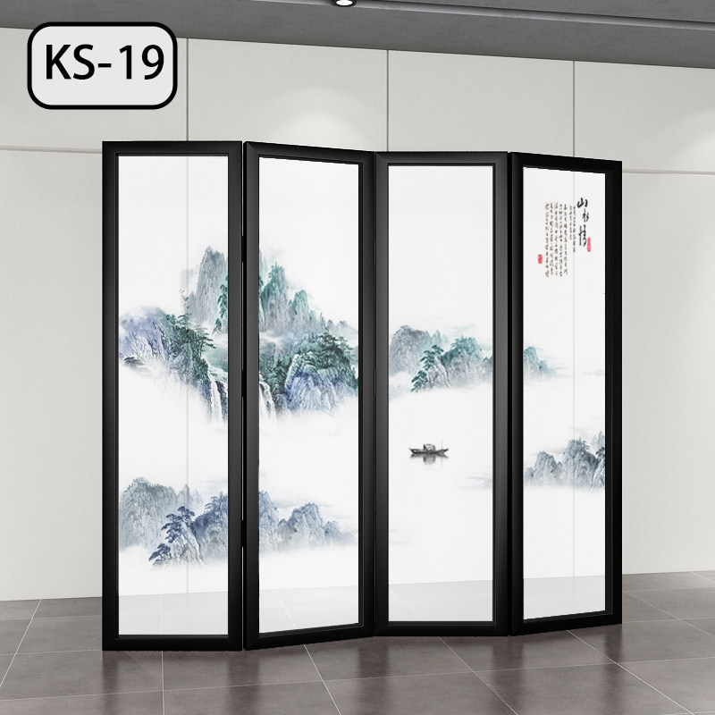 Chinese solid wood screen living room porch partition wall bedroom blocking home office folding mobile folding screen