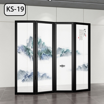 Chinese-style solid wood screen living room porch partition wall bedroom block home office folding mobile folding screen