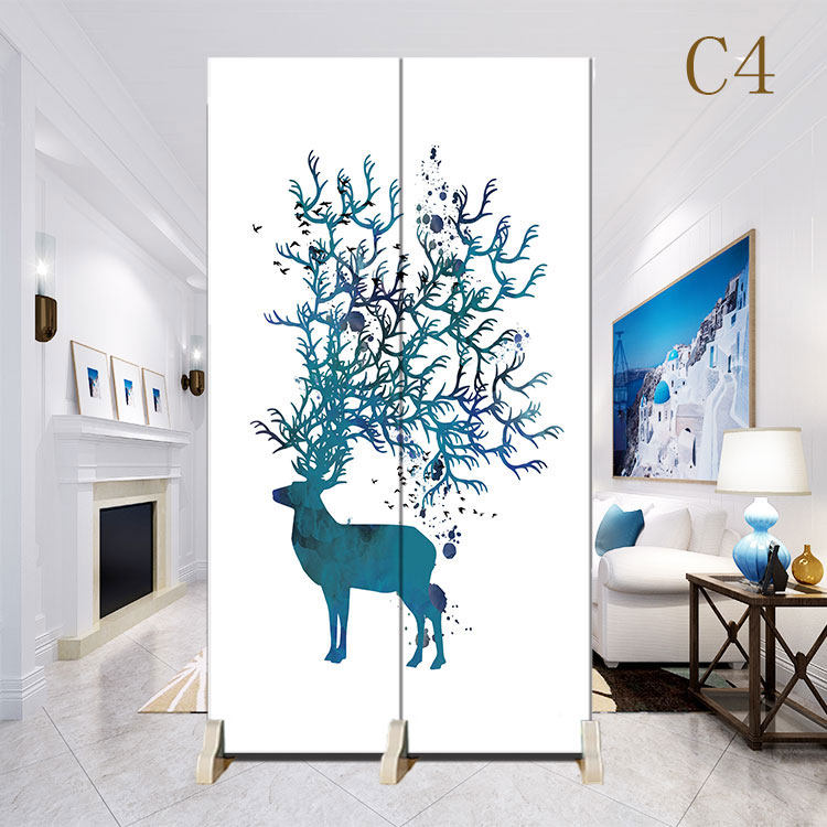 New Chinese style screen partition wall living room folding mobile bedroom blocking home modern minimalist small apartment office