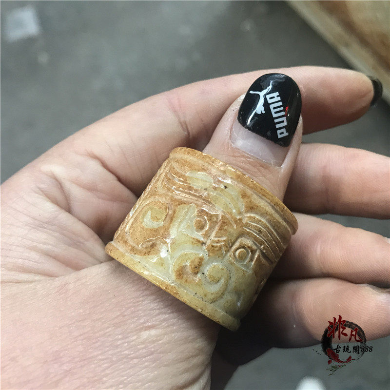 Antique Ancient Play Miscellaneous Jade Anti-Han Dynasty Old Xiu Jade Refined Sculpture Ring Bring Finger High Ancient Jade Collection To Be Shipped Randomly