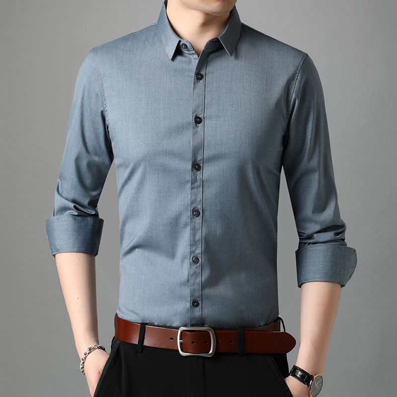 Han Bo Qi arch men's long-sleeved shirt Korean edition inch clothing men's business formal casual men's shirt trend top