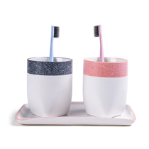 Household tooth cylinder cup Creative mouthwash cup Couple suit brushing cup Ceramic cute Korean toothbrush cup Washing tooth cup