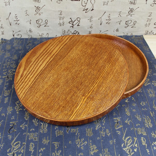 Khay gỗ Nhật Bản có tay cầm hình chữ nhật lưu trữ bằng gỗ khay trà sáng tạo retro tấm gỗ hộ gia đình tấm ăn tối đơn giản - Tấm khay gỗ vuông