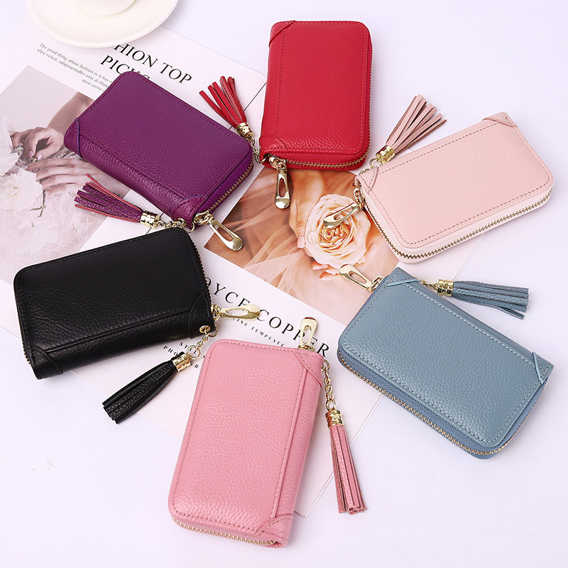 Car Key Bag Large Capacity Woman Universal Genuine Leather Small Brief Multifunction Zero Money Card Bag Home Key Containing Bag