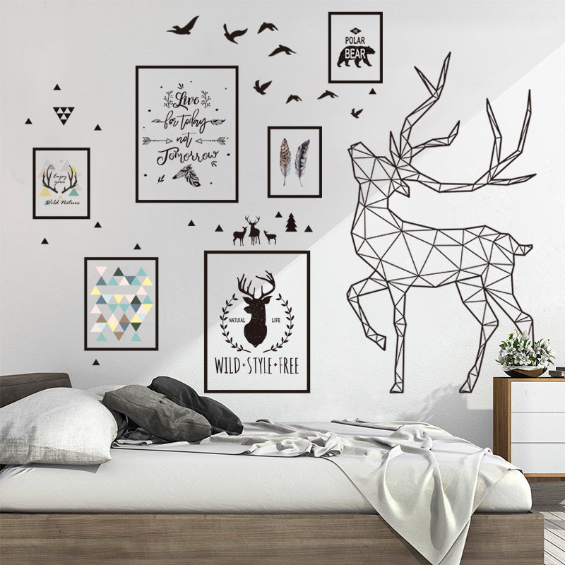 Bedroom room rental renovation wall stickers 3D three-dimensional boys' dormitory wall decoration self-adhesive artifact wall stickers