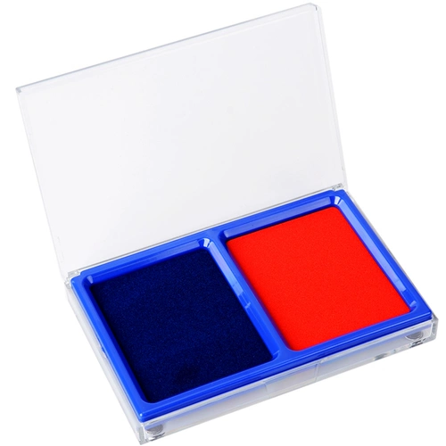 立信 Красная большая чернильная подушечка, синяя маленькая портативная квадратная печать для офиса, быстрое высыхание
