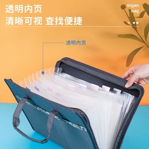 A4 Canvas Surface Портфель многослойный ветровой фортепиано папки папки папки финансовая бизнес -офис мужская и женская информация Сумка для хранения информации Большой тестовые бумаги