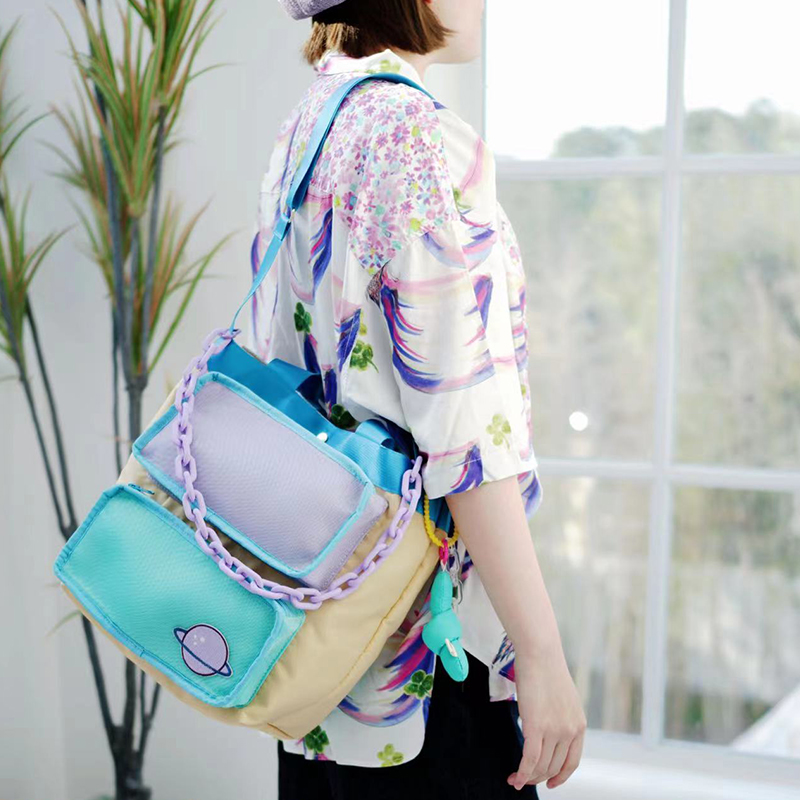 Hosuedesign original design multi-pocket Macaron female bag slope-shoulder slope diy feature Tot bag