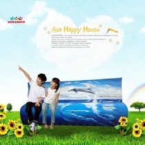 Orpheus FRP public sculpture H chair Square park shopping mall creative painted leisure bench