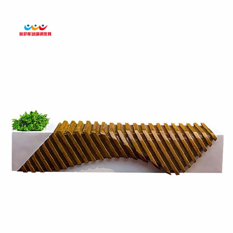 Not many people shopping mall seats Modern simple creative outdoor fiberglass leisure seats Seating area ribs chairs