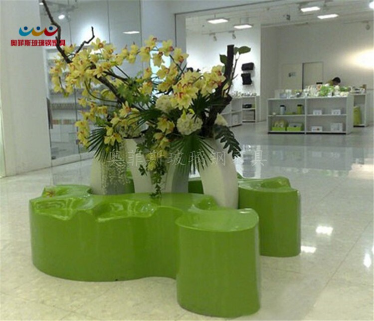 Glass fiber leisure chair creative concave-convex long curved stool flowerpot seat furniture shopping mall hotel public area home
