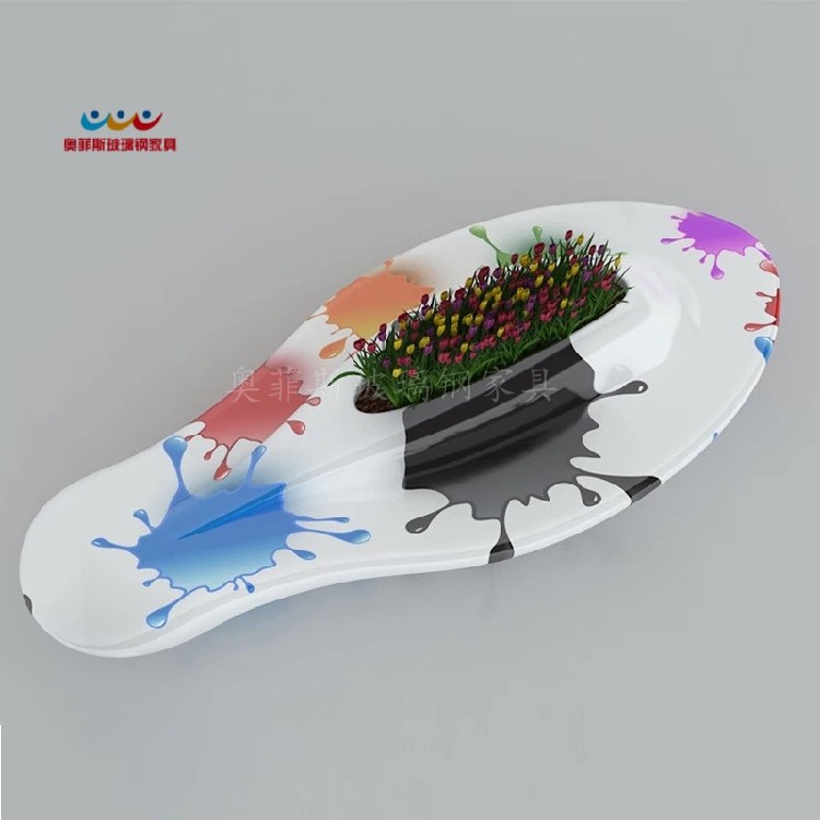 Orpheus Mall Leisure Chair Shopping Center Public Area Rest Chair Creative Meichen Flower Pot Fiberglass Chair