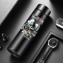 Panda People Cartoon Personality Trends Male And Female Students Intelligent Sensible Water Cup 304 Stainless Steel Insulated Cup Tea Cup