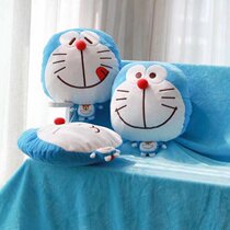 () Cartoon Bell Cat Machine Cat Hug Pillow Blankets Cushions for nap Nap Pillow Air Conditioning Blanket