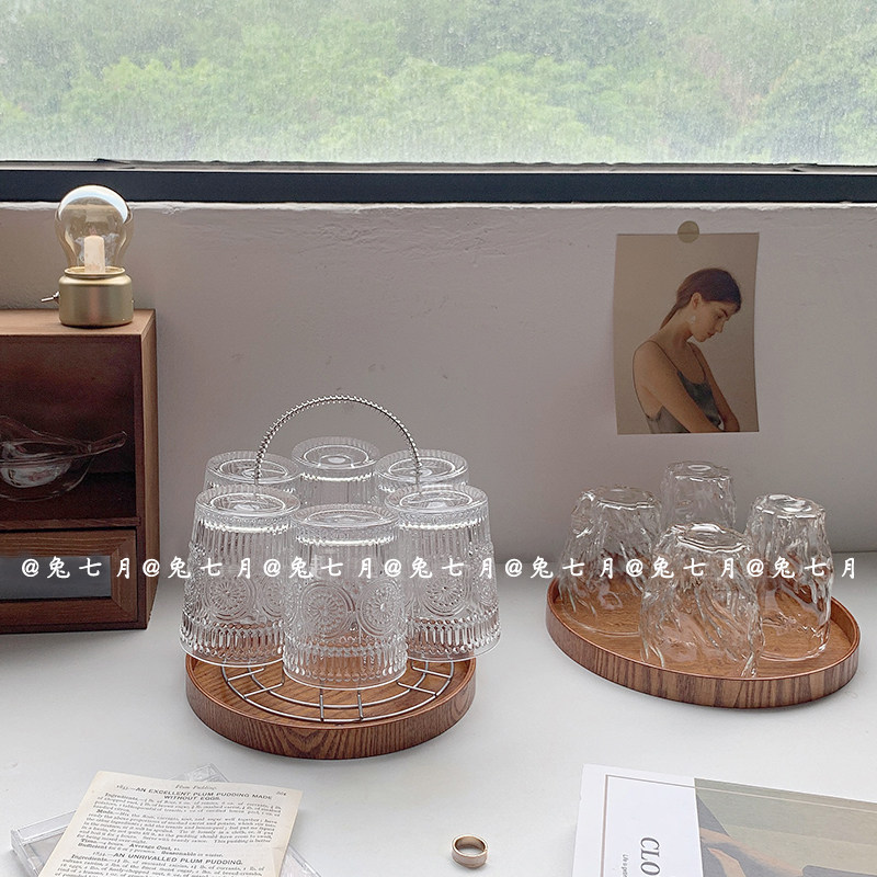 Rabbit July) Ins Wind Cup Shelf Home Brief Round Metal Water Glass Drain Shelf Dining Room Dormitory