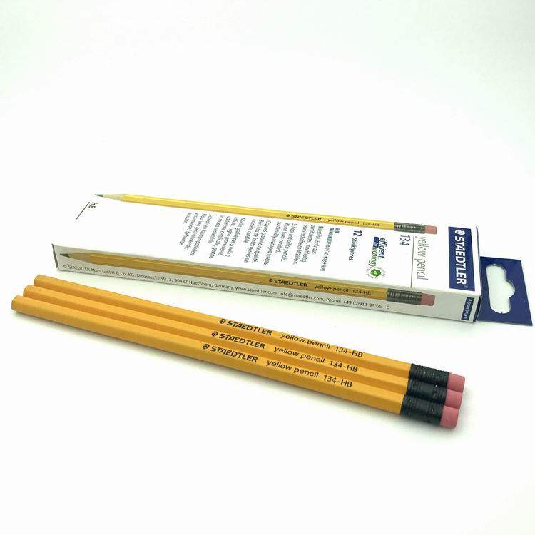 Sched Building 134 Yellow Pencil Graphite Hexagon Elementary School Student Office Homework Writing Wooden Pole Drawing Pencil 2B HB
