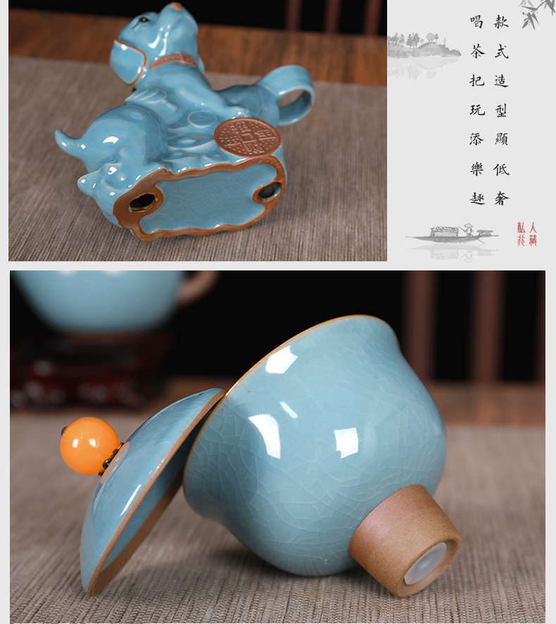 Ceramics jingdezhen kung fu tea set home sitting room automatic water ice crack kung fu tea gift box