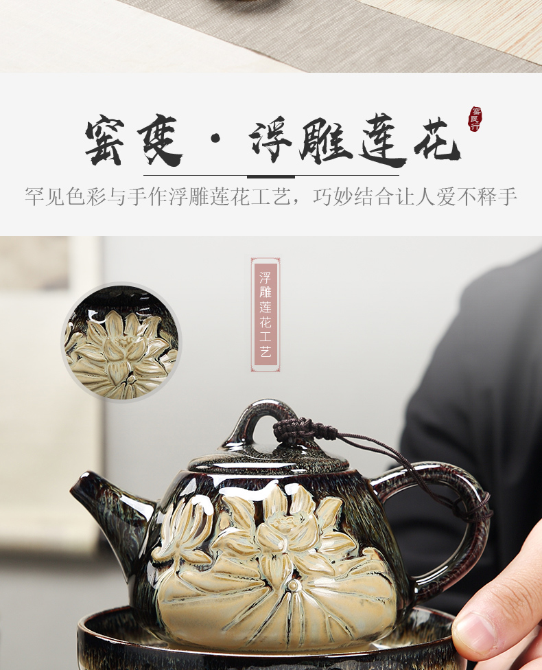 Jingdezhen ceramic kung fu tea set suit household ceramics up noggin teapot high - end gift box
