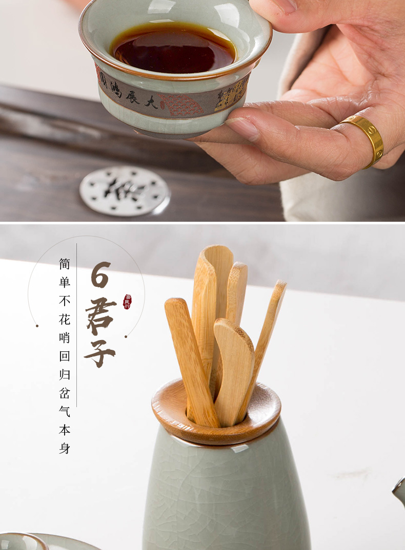 Kung fu tea set ice to crack the home office of jingdezhen ceramics glaze noggin teapot send gift box