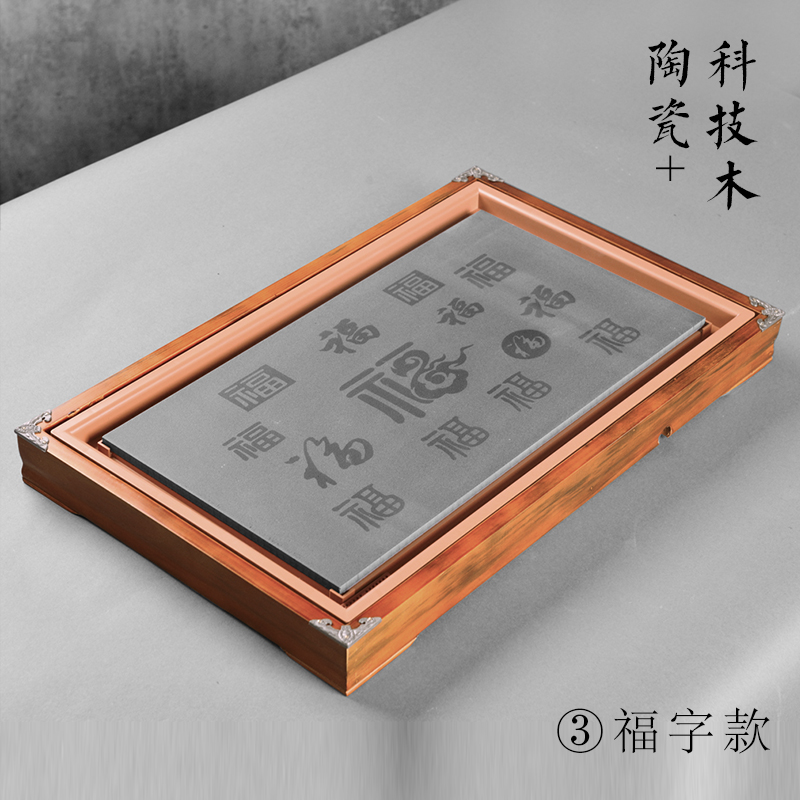 Kung fu tea tray technology wooden household jingdezhen high - grade contracted and I sitting room single rectangle drainage saucer dish