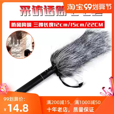 Interview with microphone wool cover monocular outdoor film shooting anti-spray cover wired microphone camera windshield