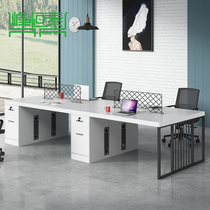 Brief Modern Staff Desk Chair Composition 2 4 Persons Position Creative Office Furniture Screen Partition Office Work Desk