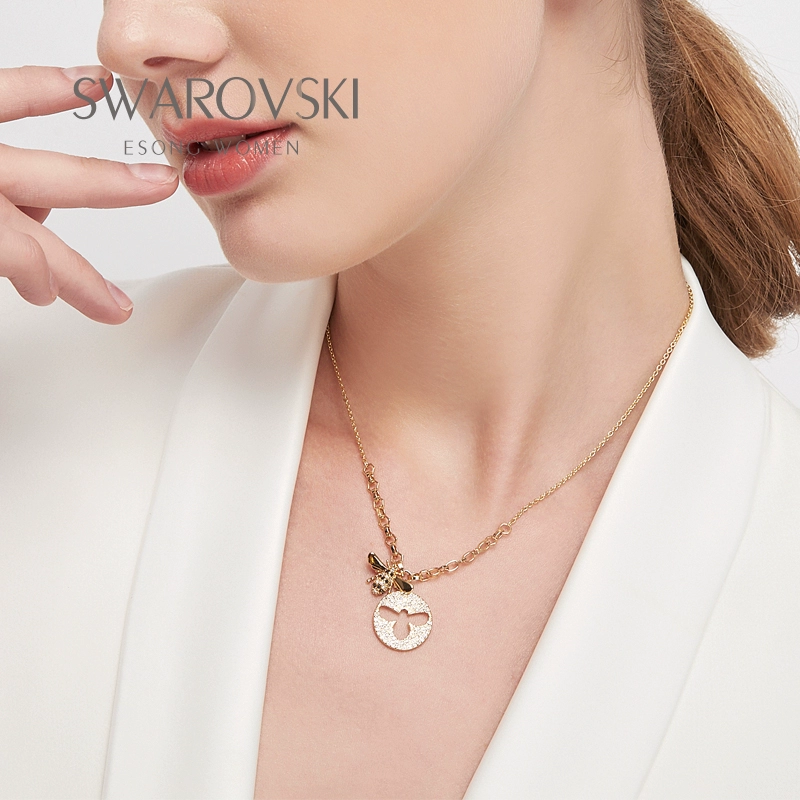 Vòng cổ Swarovski Swarovski chính hãng Nữ Little Bee Pha lê Mặt dây chuyền Vòng tay 5356641 - Vòng đeo tay Clasp