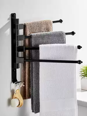 Powder room towel rack Net Red simple modern rotating Nordic pole punch-free bathroom creative supplies