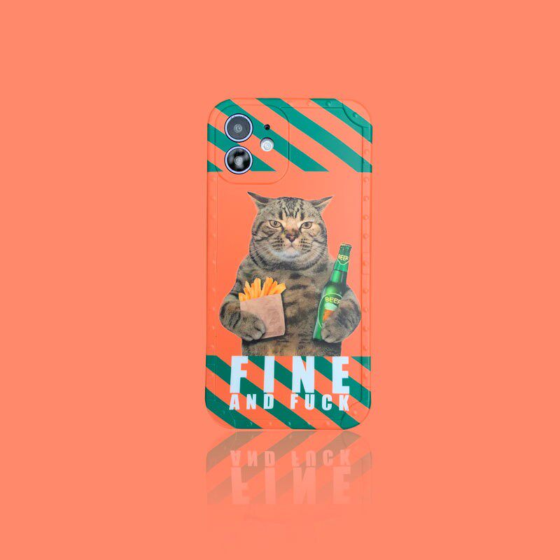 Creative to blame home fat cat applicable 15 14 13Promax mobile phone shell Apple 8plus frosted soft X male and female-Taobao