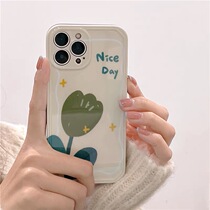 Ins cold wind literary tulip suitable for 14 13Pro Max Apple 12 mobile phone case female X XS XR Blu-ray