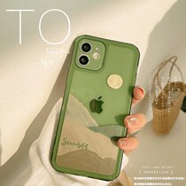 Creative retro mobile phone case 14 13 suitable for 12promax transparent green X Apple all-inclusive iphone11 protective case xr