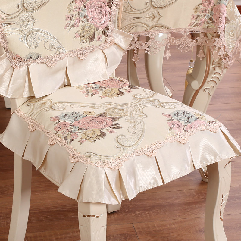 Eurostyle table cloth round light lavish lace fashion field rectangular table cloth art chair cover cushion suit summer-Taobao