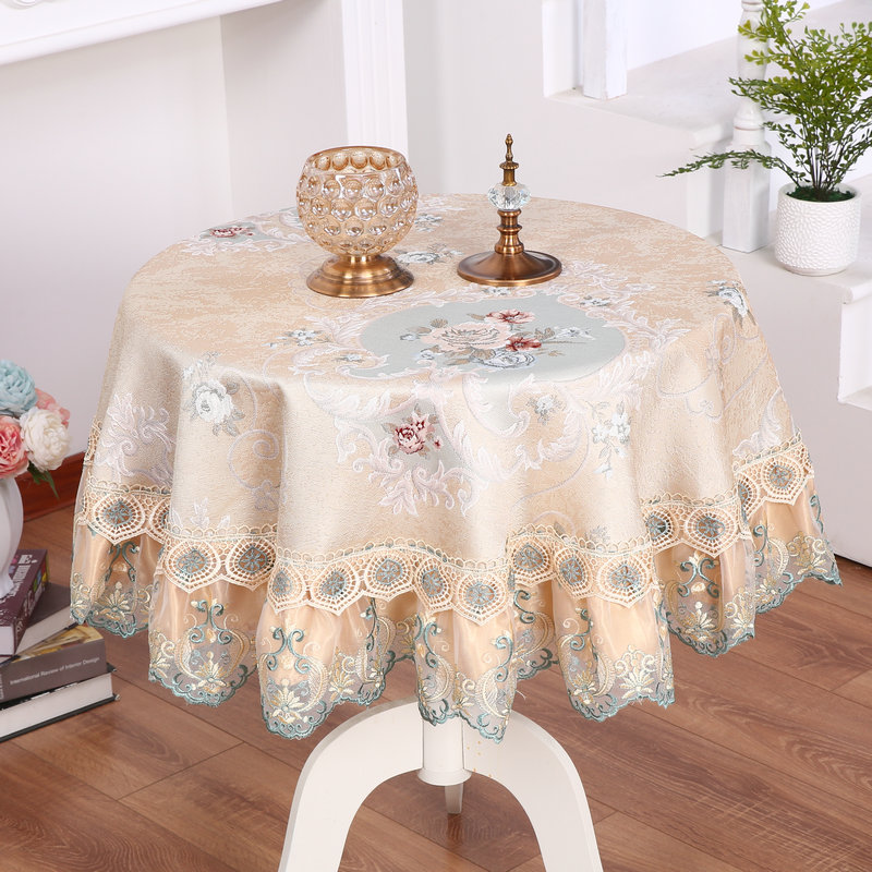 Small round table Blace lace floral lace Eurostyle Nordic minimalist fashion corner a few bed head cabinets cover towels Household Appliances Dust Cloth