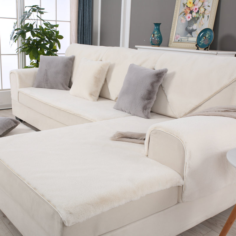 Leather Grass Sofa Cushion Cushion Nordic Modern Minima Rabbit Hair Soft Customize Your Courtesina Sofa Towel Cover Warm And Breathable Winter