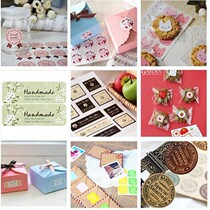 Baking Packaging Egg Yolk Crisp Packaging Box Biscuit Jar Closure Patch Mooncake Cookie Bag Pudding Bottle Adhesive Sticker