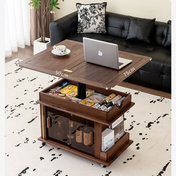 Xuansu all-north american black walnut solid wood lift coffee table