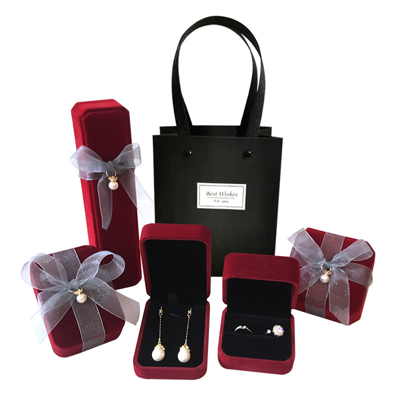 Valentine's Day High-end Wedding Ring Box Earring Round Sweetheart Packaging Box Necklace Bracelet Bracelet