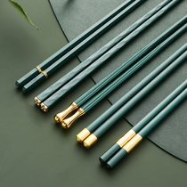 Net red light extravagant alloy chopsticks Family 2021 new home One person One chopstick anti-slip and high temperature resistant