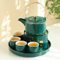 BSD Nordic ceramic light luxury afternoon tea set fruit flower teapot heated candle boiled tea tea tea cup set