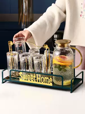 Glass household water cup with handle net red high face value water cup set cold drink breakfast milk juice Tea Cup