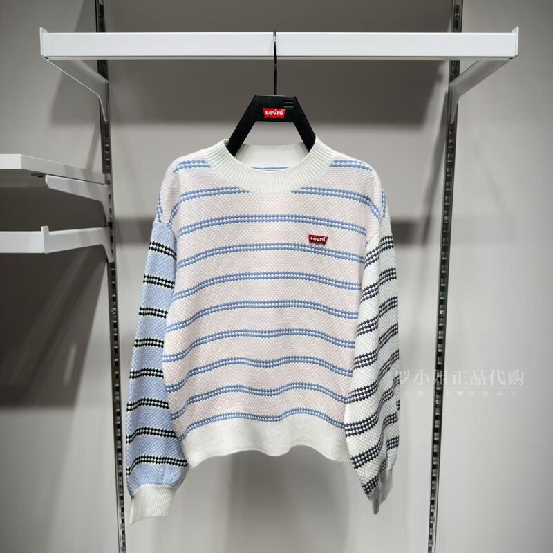 Levi's Kidsren's Round-Neck Knitwear/Lv2642209 Girls' 26 Autumn and Winter Striped Lantern Sleeve Pullover Knitwear Levi's Kidsren's Round-Neck Knitwear/Lv2642209 Girls' 26 Autumn and Winter Striped Lantern Sleeve Pullover Knitwear