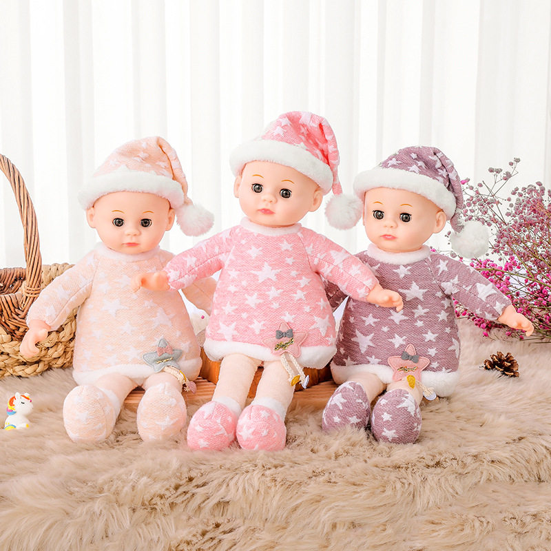 Plurk toy doll girl with sleeping doll holding pillow simulation sleep talking six-one gift
