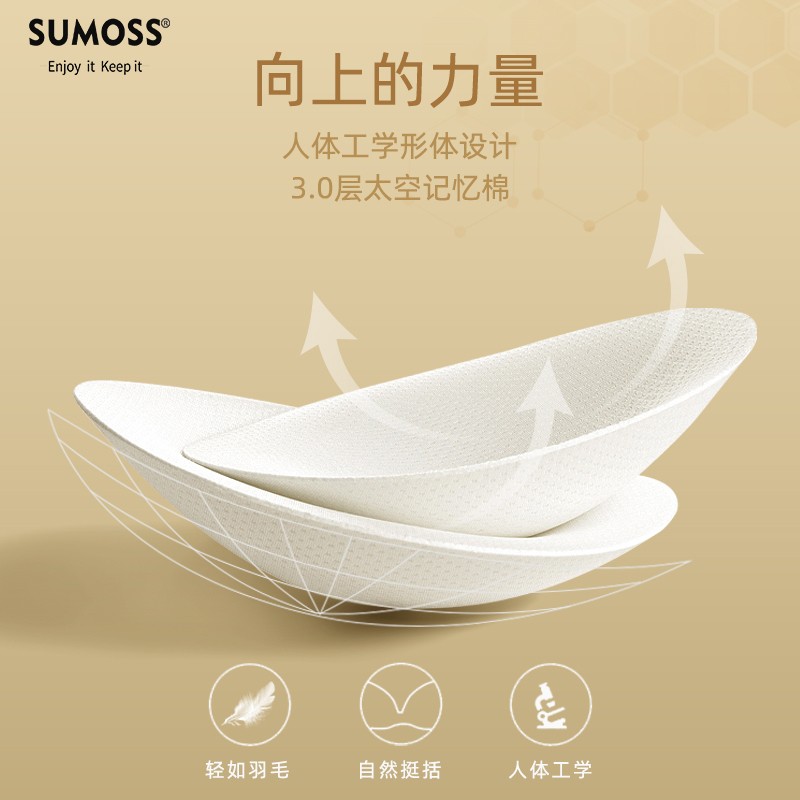 SUMOSS newly upgraded professional sports chest pad thickened breathable underwear sponge pad white swimsuit pad small chest big