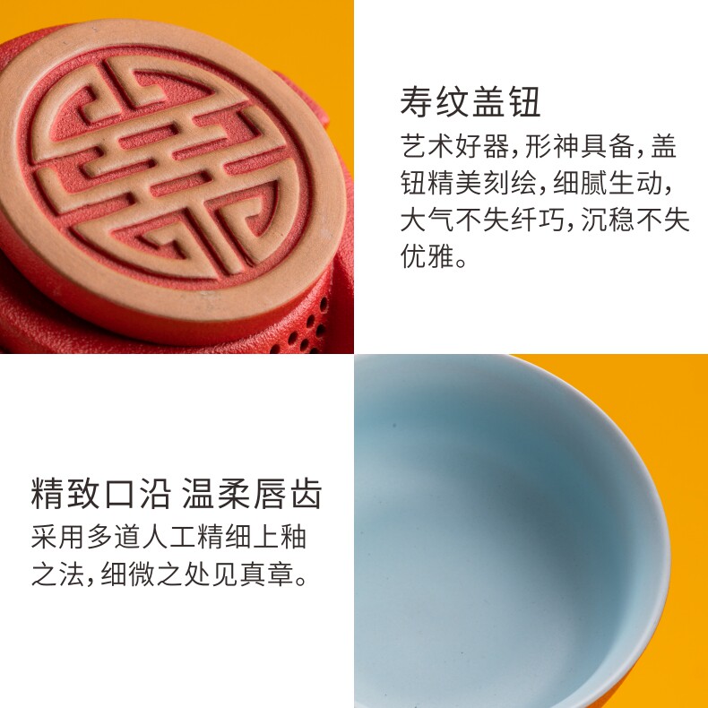 Красный простой портативный чайный сервиз для путешествий, комплект, делается под заказ 