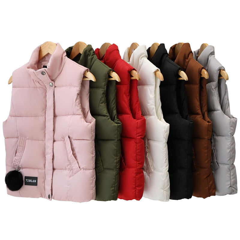 2018 eiderdown waistcoat female short section light thin autumn and winter close-up and warm Han version swarm with small winter