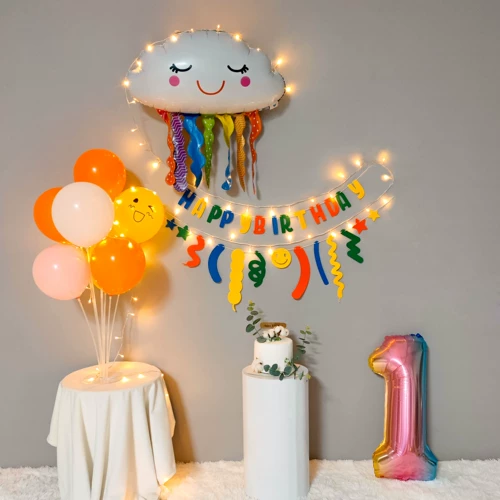 Макет сцены для украшения дня рождения в корейском стиле, простое украшение для мальчика и девочки, украшение на первый день рождения, интернет-знаменитость