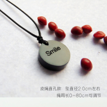 Retro simple purple light sandalwood round pendant men and women choker lettering personalized custom name couple necklace necklace