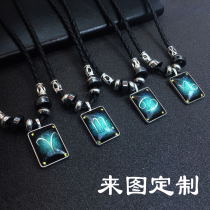 Private custom 12 constellation pendant custom photo Valentines Day to send girlfriend couple lettering necklace for men and women